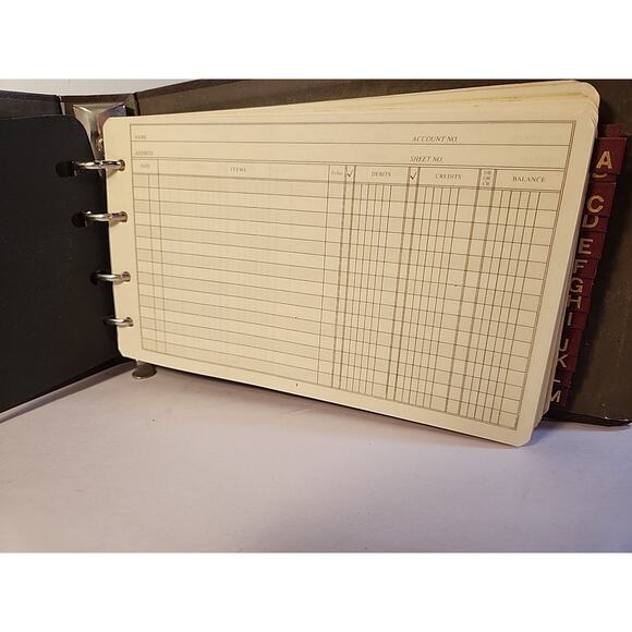 Vintage Unused Brown & Gold Ring Binder Ledger Book - Picture 8 of 9